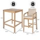 preview thumbnail 5 of 21, 3-Piece Acacia Wood Outdoor Bar Set with Cushions, by JONATHAN Y