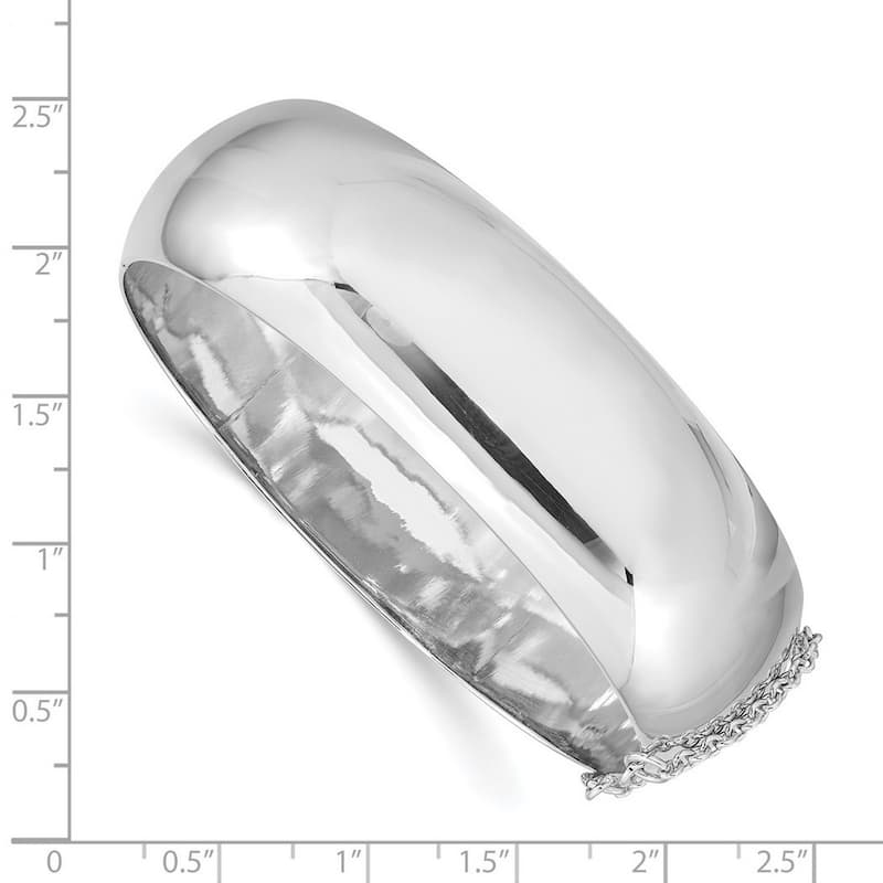 Curata 925 Sterling Silver 7.25" 20mm High Polish Hinged Bangle Bracelet