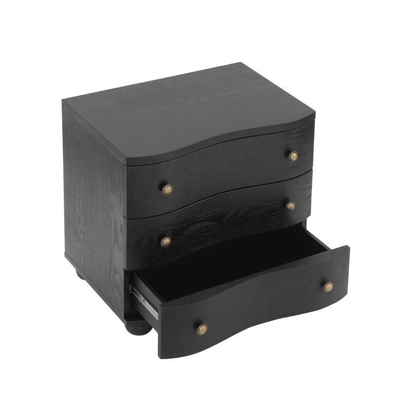 Christopher Knight Home - Modern Minimalist 23.62" Nightstand with Roller Glide Drawers & Solid Wood Legs, Versatile Home Use