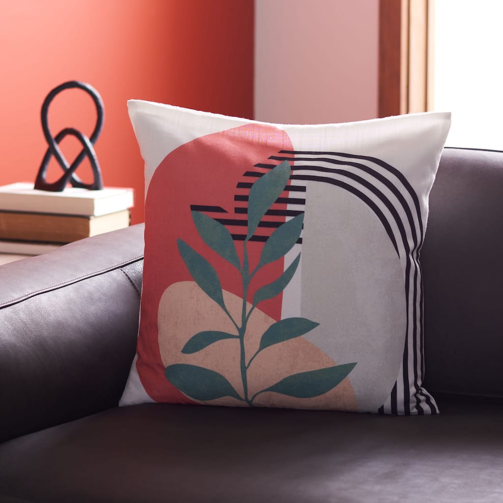 SAFAVIEH Jena Mid-Century Modern 18-inch Square Decorative Accent Throw Pillow
