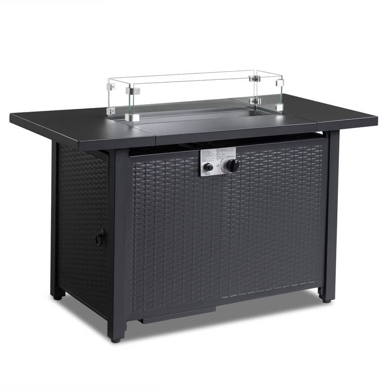 50,000 BTU 43 inch Outdoor Fire Pit Table with Cover - 43"x22 2"x24.8" WDH