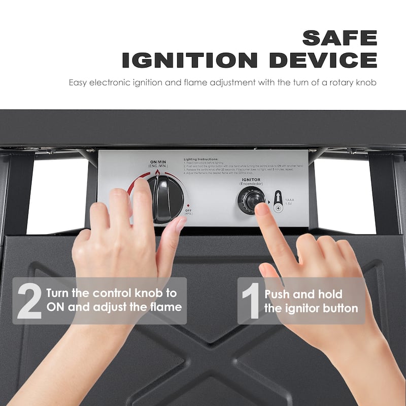 Outdoor 28 Inch 50,000 BTU Propane Gas Fire Pit Table with Cover - 28 inches