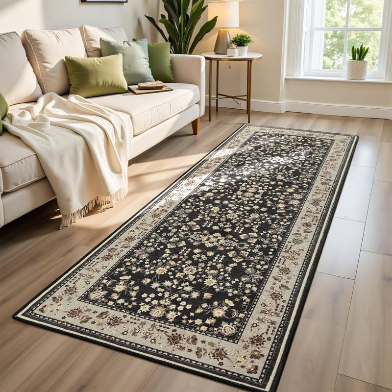 Floral Rugs for Entryway Machine Washable Area Rugs