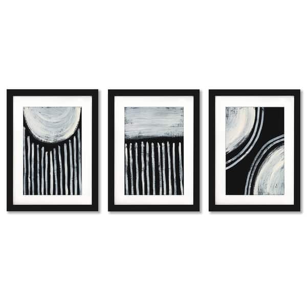 Ivory & Black Regina Moore Abstract 4 3 Piece Framed Gallery Art Set