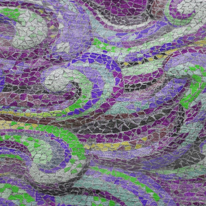 Premium Machine Washable ASB193 Mosaic Wave Sherpa Throw Blanket
