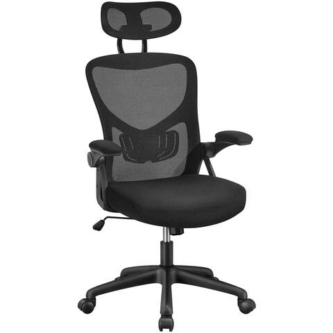 Yaheetech Adjustable High Back Mesh Office Chair with Folding Armrests