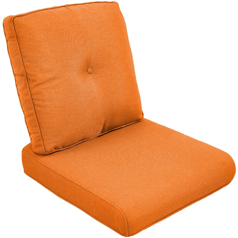 Outdoor Deep Seat Cushion 22 x 25 inch - Orange - 1 Pair Buckle Cushion