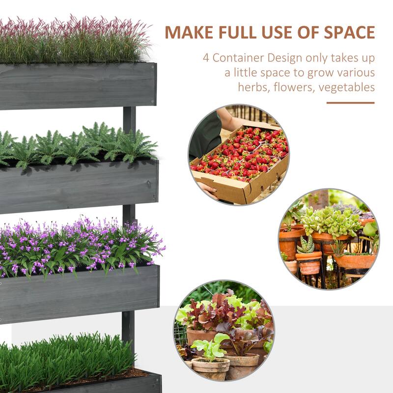 Elevated Self-Draining Vertical Planter or Flower Herb and Vegetable