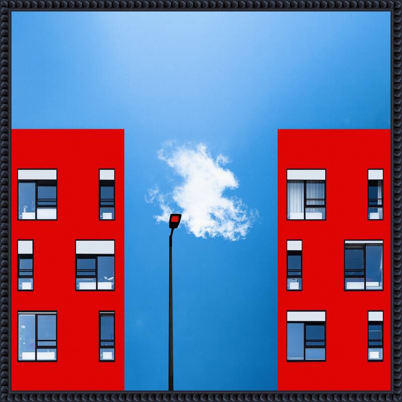 Blue and Red by Inge Schuster Framed Canvas Wall Art Print