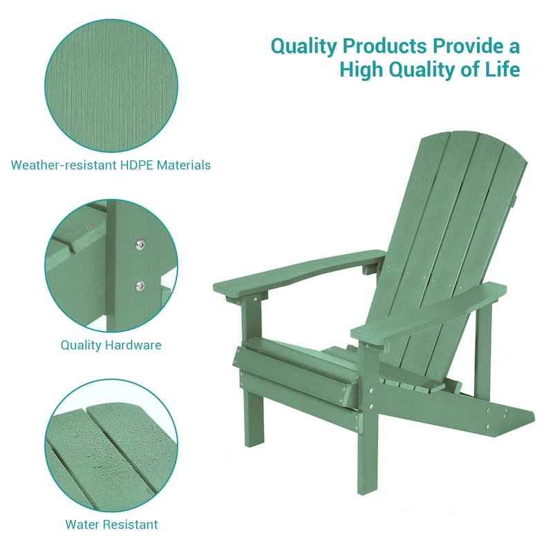 Bonosuki Outdoor HIPS Weather-Resistant Plastic Adirondack Chairs