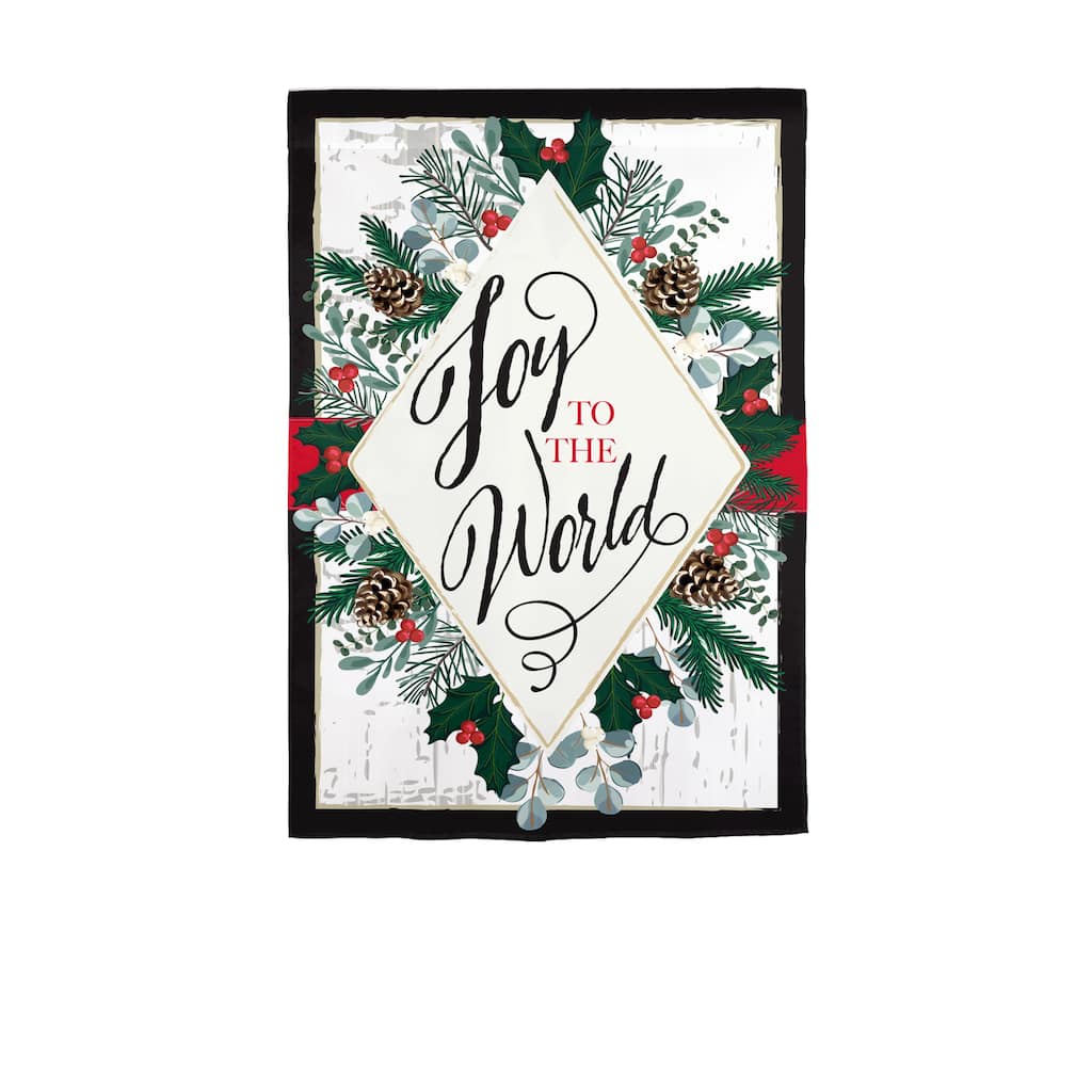 12.5 in. x 18 in. Joy to the World Applique Garden Flag - Multicolor - 12.5 in x 18 in