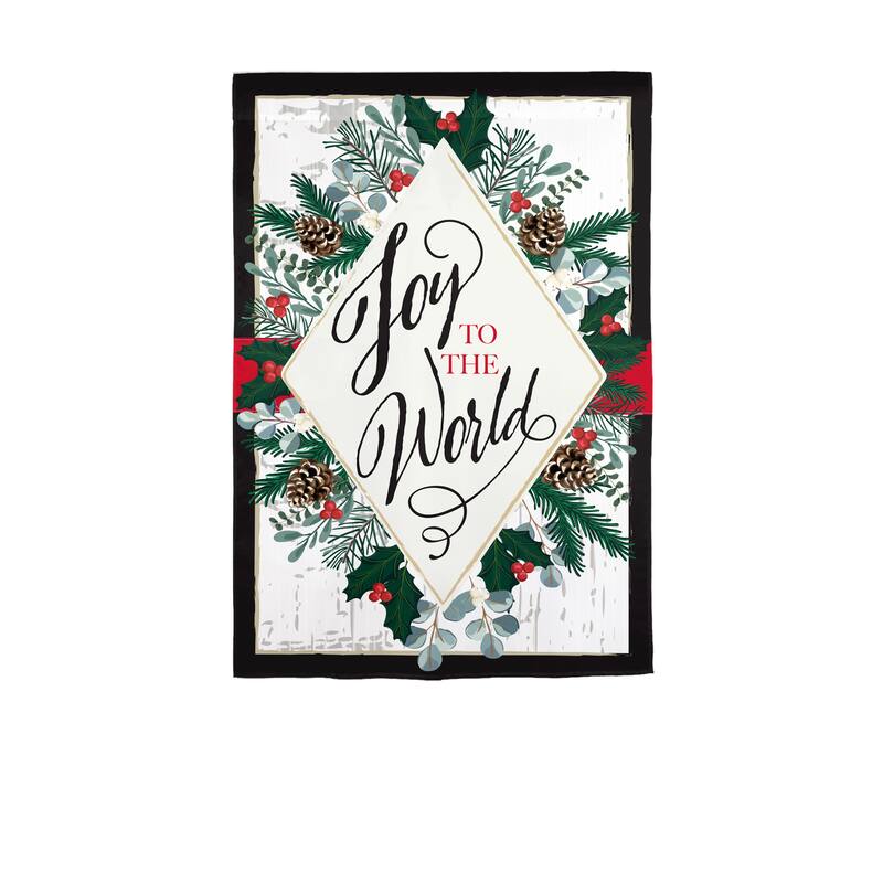 12.5 in. x 18 in. Joy to the World Applique Garden Flag - Multicolor - 12.5 in x 18 in