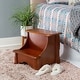 preview thumbnail 1 of 10, Linon Gabrielle Woodbury Mahogany Bed Steps with Storage Brown