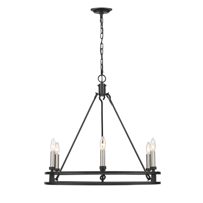 Dennison 6 Light Chandelier in Matte Black - Matte Black
