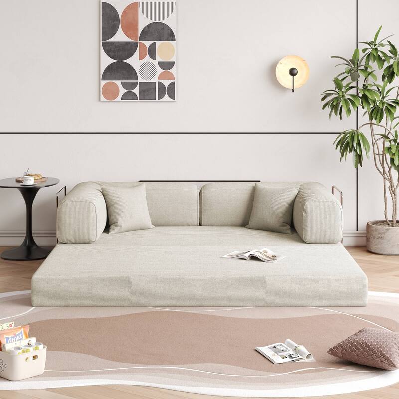 JASIWAY Modern Vintage Convertible Sleeper Sofa Bed