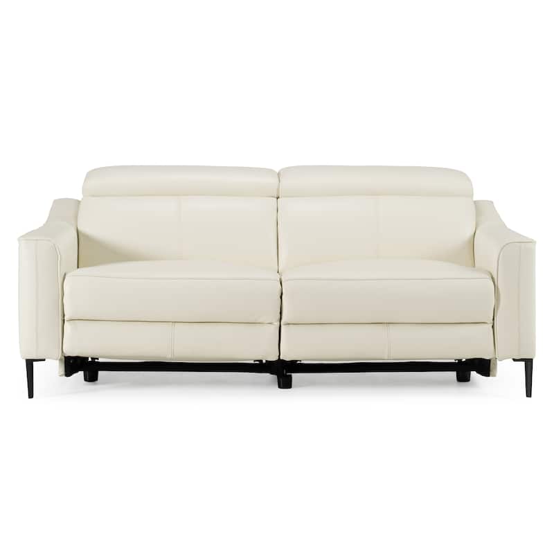 Divani Casa Eden Modern White Leather Sofa With 2 Recliners