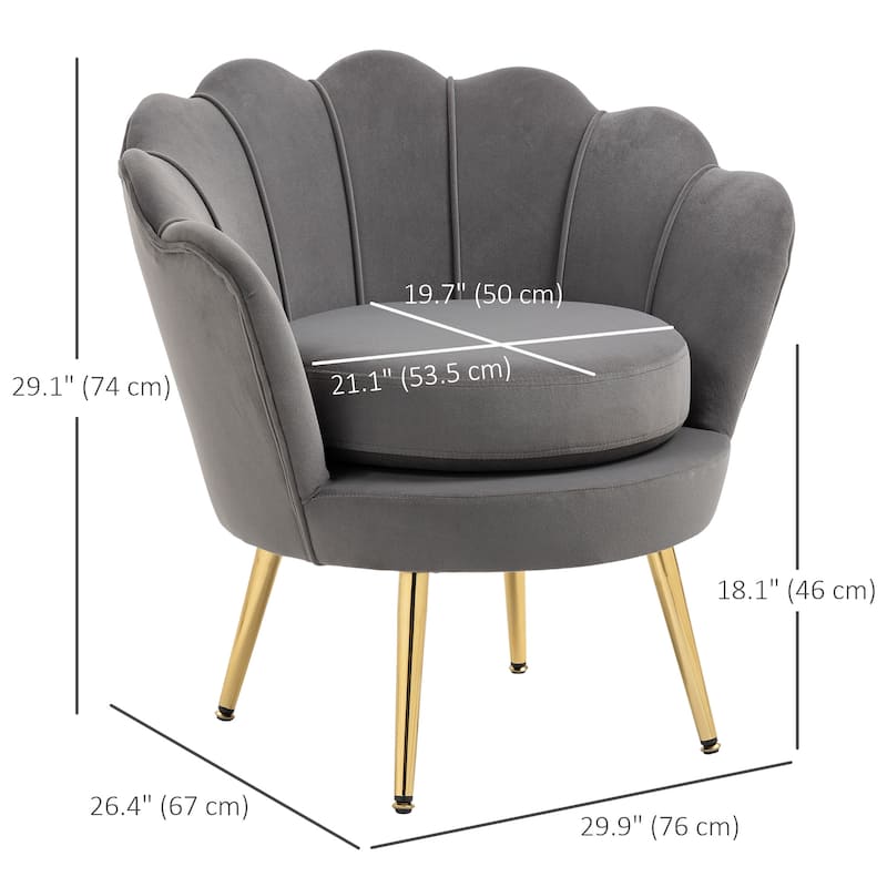 Velvet-touch Fabric Accent Chair