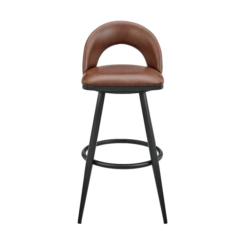 Charlotte Faux Leather and Metal Swivel Counter or Bar Stool