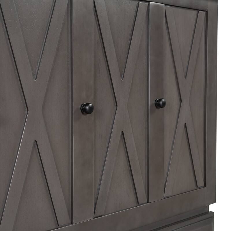 Gray Queen Size Solid Pine Murphy Bed with Charging Station & Storage Drawer