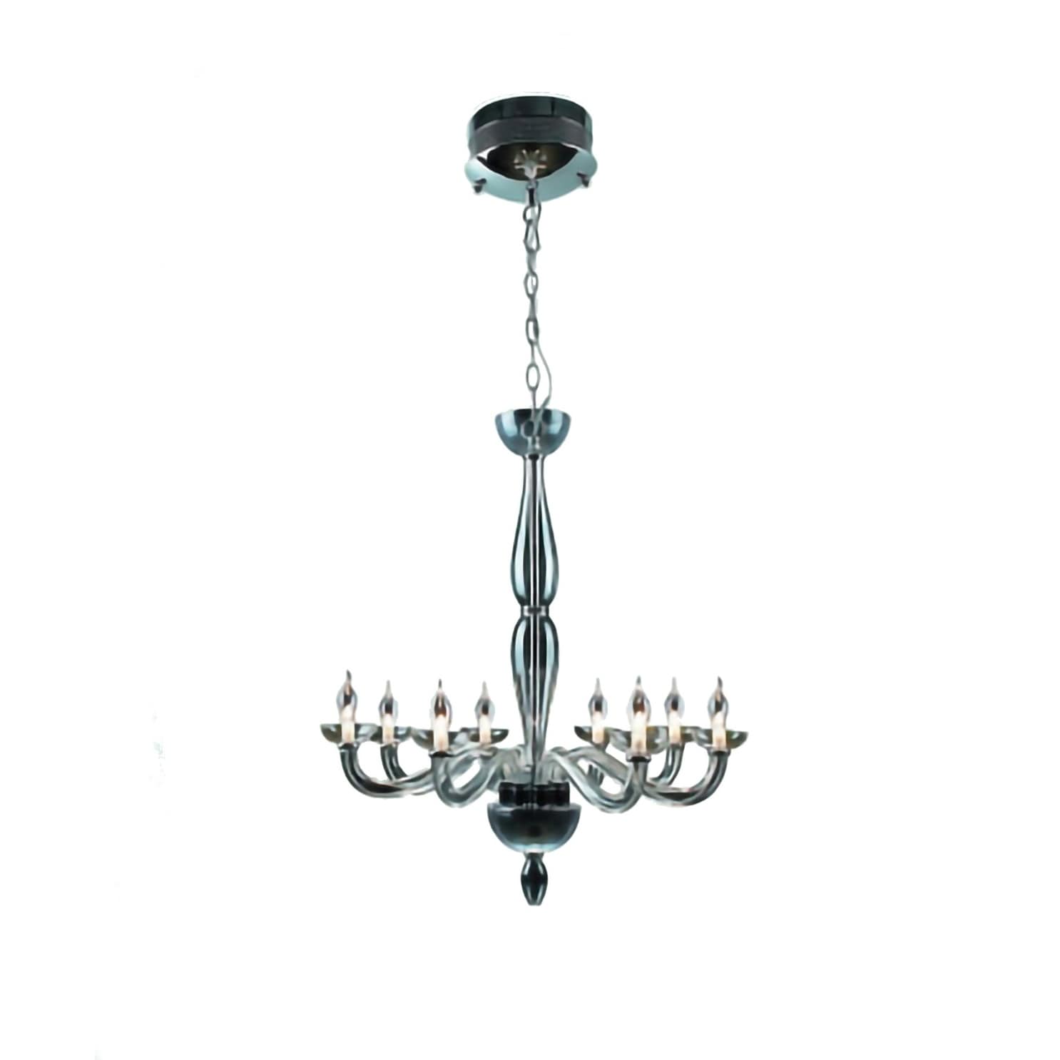 Modern 8-Light Chrome Chandelier With Clear Glass Accents - N/A