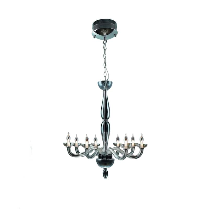 8-Light Chrome Chandelier With Clear Glass Accents
