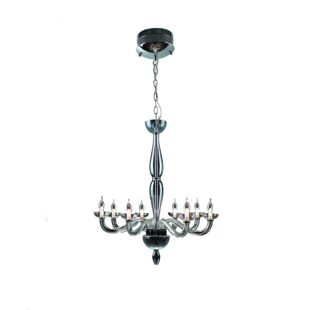 8-Light Chrome Chandelier With Clear Glass Accents