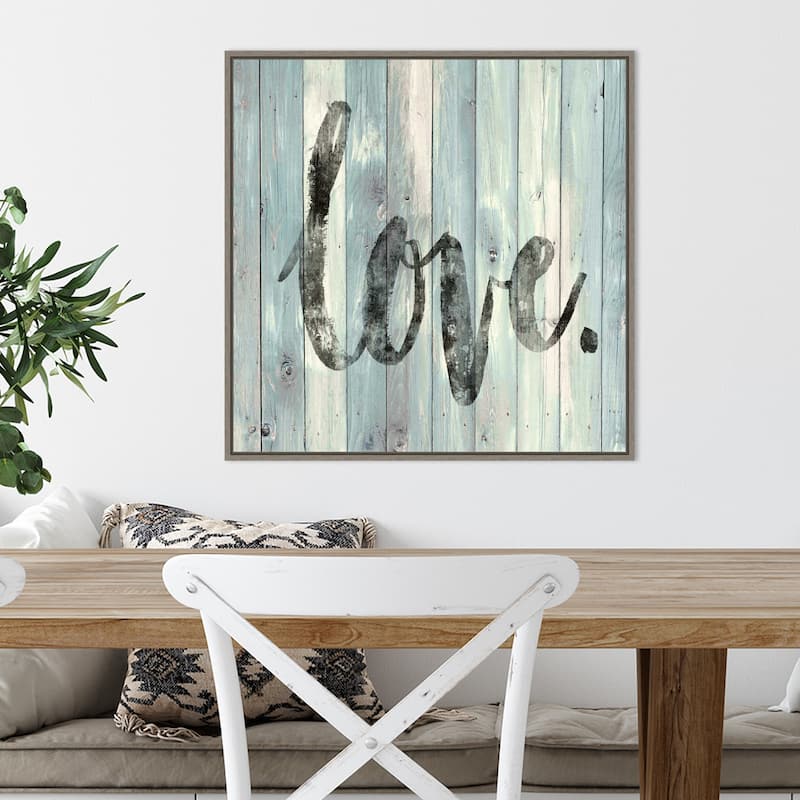 Love by Jamie Macdowell Framed Canvas Art - 22 x 22-inch