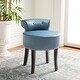 preview thumbnail 1 of 12, SAFAVIEH Georgia Teal Vanity Stool - 17.9" x 19" x 22.8"