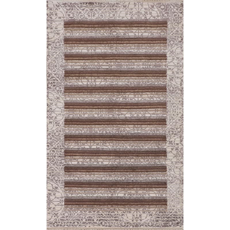 Modern Oriental Accent Rug Handmade Abstract Wool Carpet - 2'9"x 4'8"