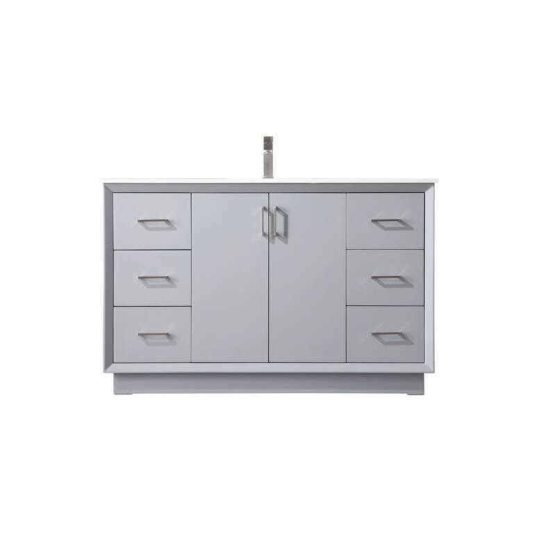 Elegant Lighting VF19654 Hayes 54" Free Standing Single Basin Vanity - Grey