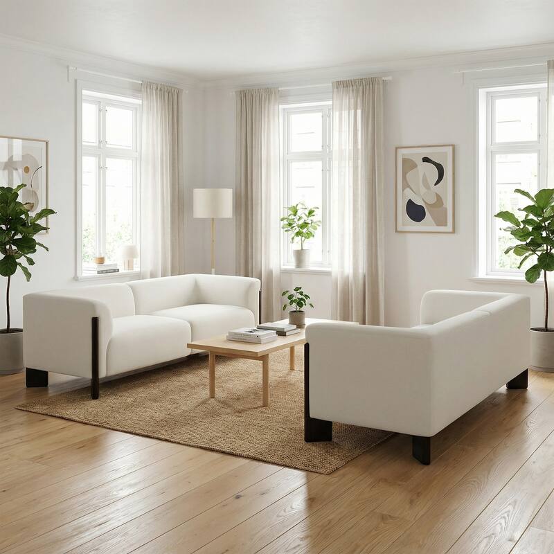 81 inch Wide Nordic Oversized Loveseat Sofa Set of 2