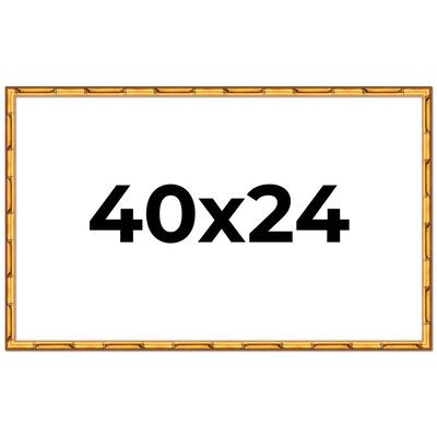 40x24 Frame Gold Bamboo Solid Wood Picture Frame | 1 Inch Moulding