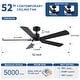 preview thumbnail 7 of 69, YUHAO Kaleido 52 in. Indoor Matte Black 3-Colors Integrated LED 6-Speeds Ceiling Fans with Dual-Finish Blades and Remote Control