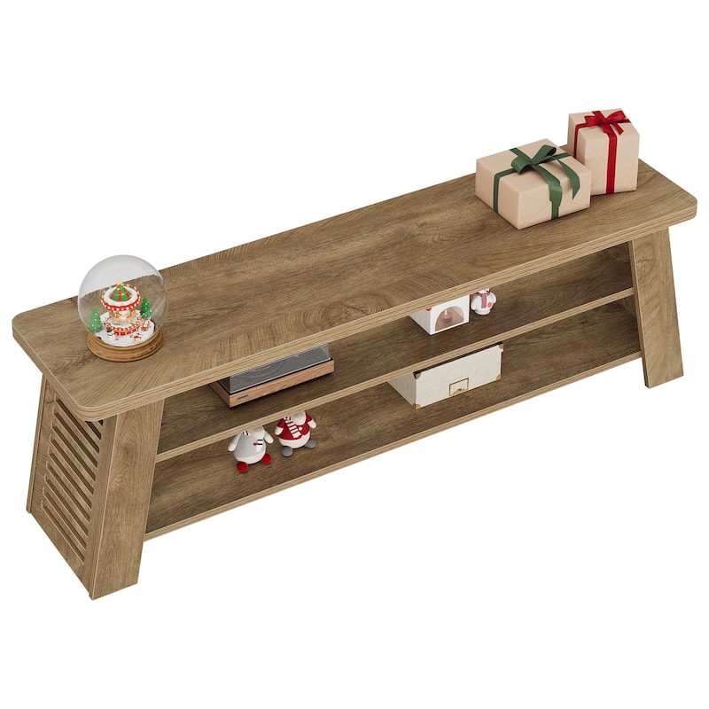 TV Entertainment Center with Open Storage Shelves, TV Stand for 60 Inches TVs, Media Console Table