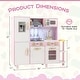 preview thumbnail 4 of 7, Pink Wooden Play Kitchen with Lights and Sounds Chef Hat Apron Utensils Play Food for Kids - 36" x 11" x 32" (L x W x H)