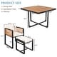 preview thumbnail 13 of 16, 18-Pieces Acacia Wood Patio Dining Set, 8 Cushioned Chairs & 8 Ottomans & 2 Square Table