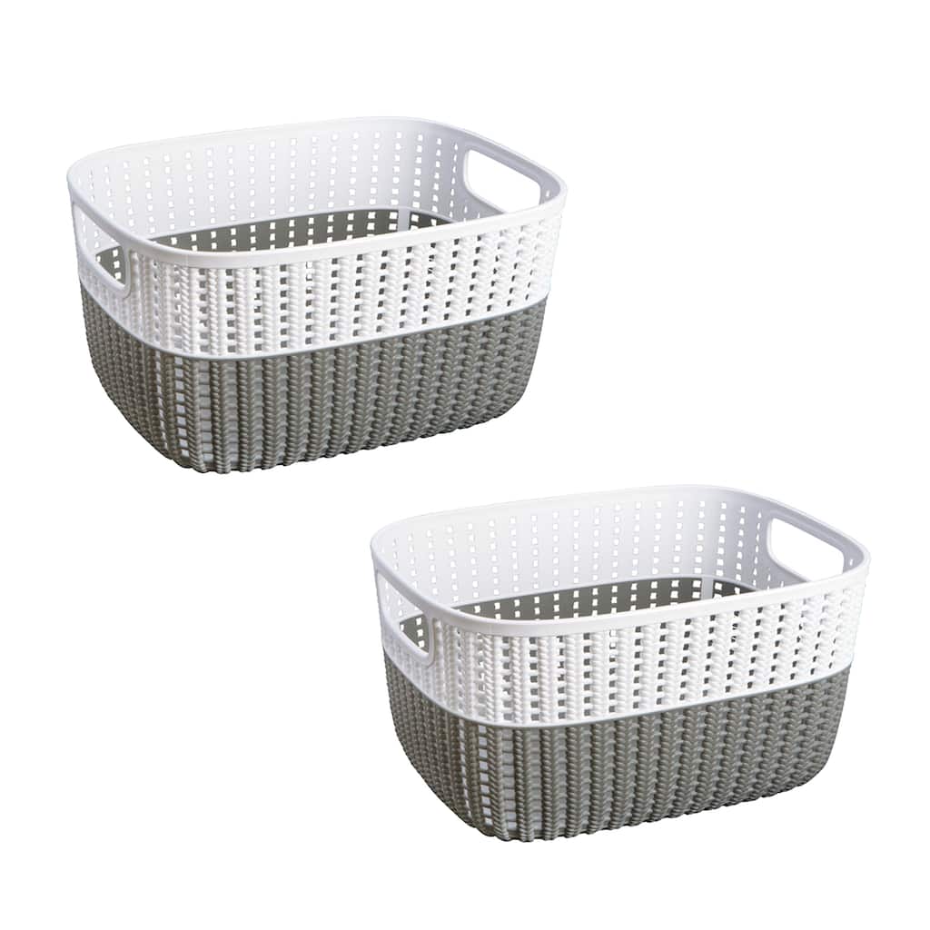Simplify 2-Tone Decorative Small Storage Basket