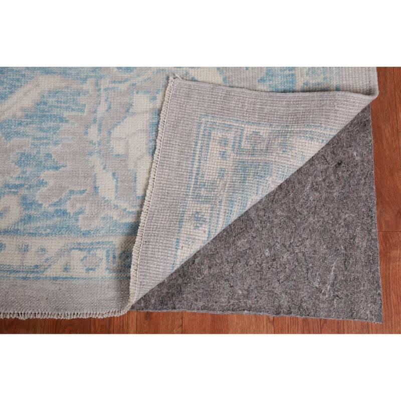 Hand Knotted Oriental 100% Wool Carpet Transitional All-Over Greys & Charcoal Oushak Area Rug - 12' 1'' X 9' 1''