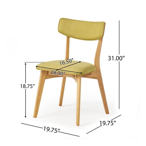 dimension image slide 0 of 11, Christopher Knight Home-Chazz Mid-Century Modern Upholstered Rubberwood Dining Chairs (Set of 2/4)