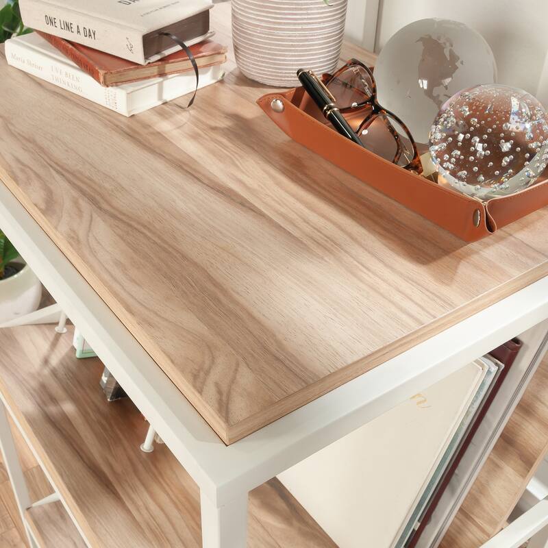 Wood Accent Storage with Tilted Shelves - 25.12" W x 18.50" D x 36.81" H