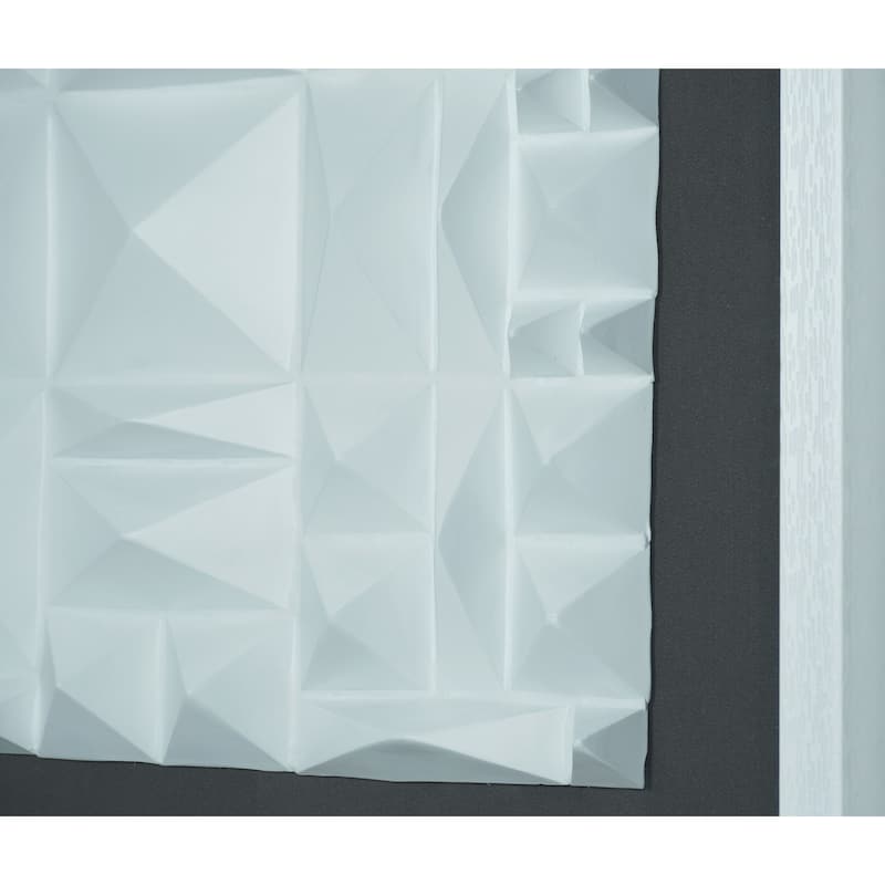 HUJI White Ridges Shadow Box Wall Decor