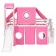 preview thumbnail 26 of 26, Twin/Full House Loft Bed with Slide and Tent, Wood Playhouse Loft Bed Bed Frame with Slide, Tower and Ladders for Boys & Girls