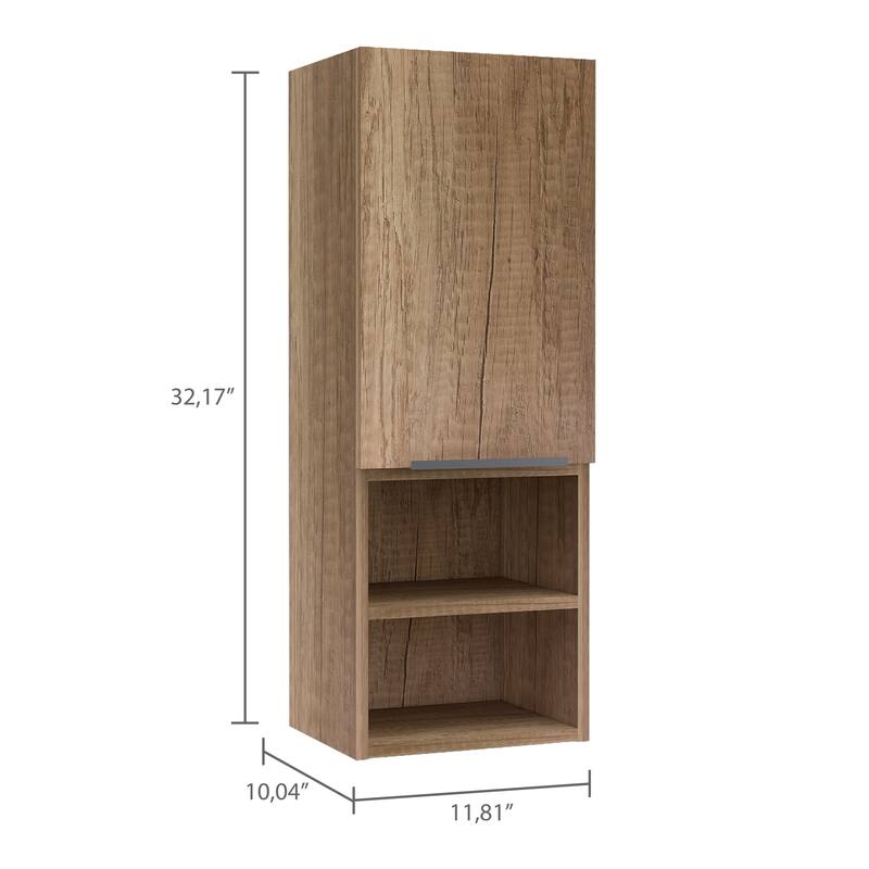 Anmytek Light Oak Medicine Storage Cabinet with 2-Shelf