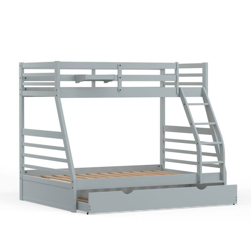 Plana Wood Bunk Bed, Hanging Nightstand and Trundle