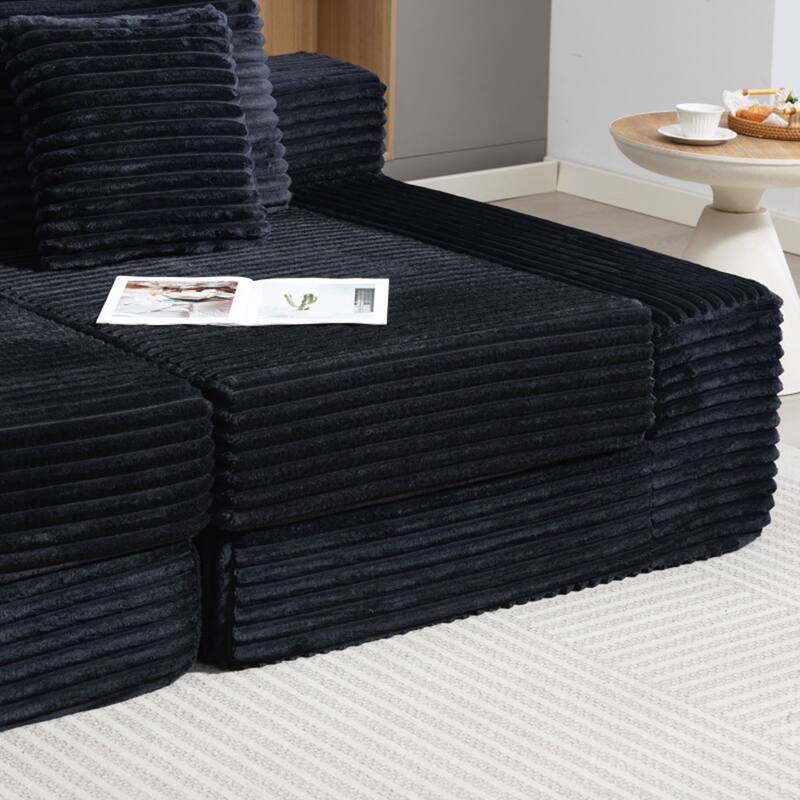 Double Lounge Chaise,Cloud Plush Sofa Bed,Upholstered Boneless Cloud Sofa Deep Seat