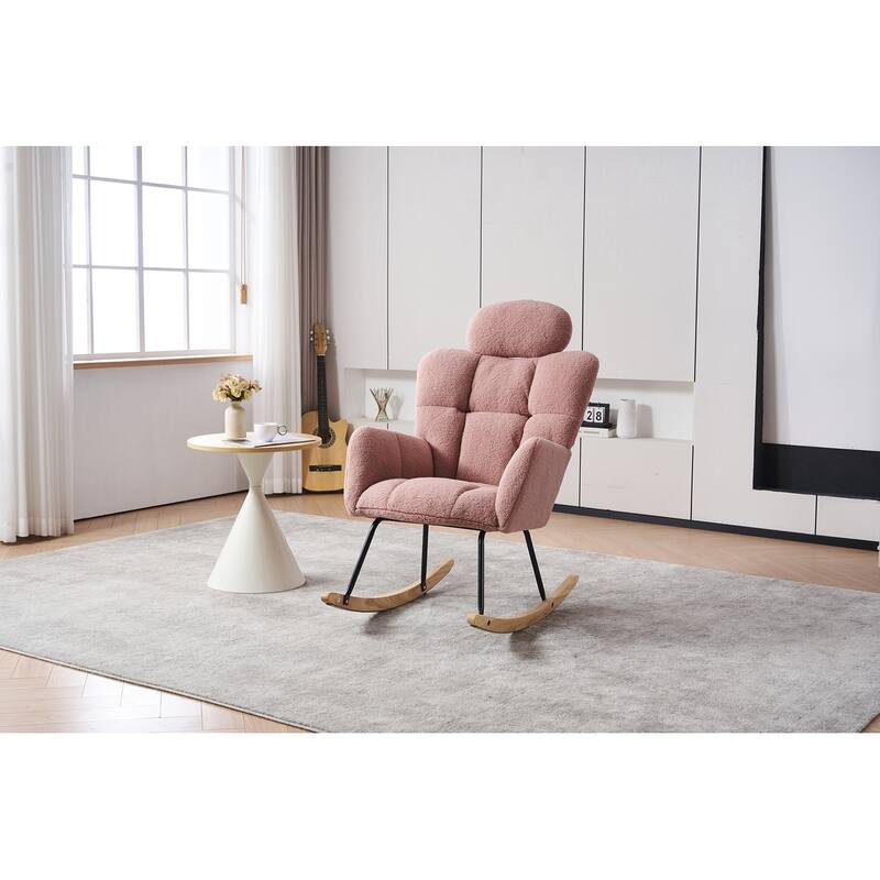 Teddy Fabric Upholstered Accent Armchair Chair Rocking Chair