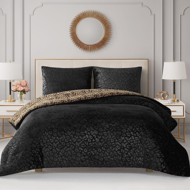 Juicy Couture Embossed Leopard With Royal Leopard Comforter Sets - Twin - Twin XL - Leopard