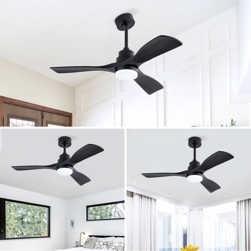 42 Inch Ceiling Fans with Lights and Remote, Ceiling Fan with Light 3 Blades Modern Ceiling Fan Noiseless Reversible DC Motor