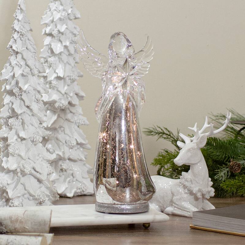 13" lighted angel holding a star christmas tabletop figurine