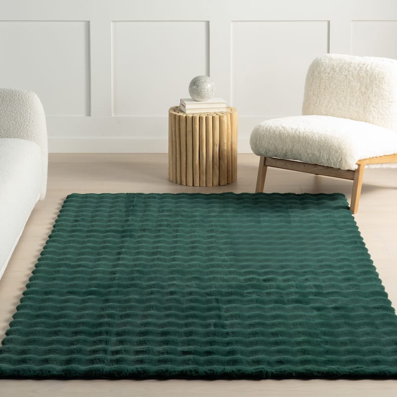 Nuloom Jeni Solid Plush Machine Washable Area Rug